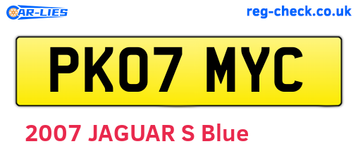 PK07MYC are the vehicle registration plates.