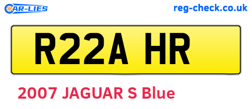 R22AHR are the vehicle registration plates.