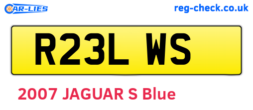 R23LWS are the vehicle registration plates.