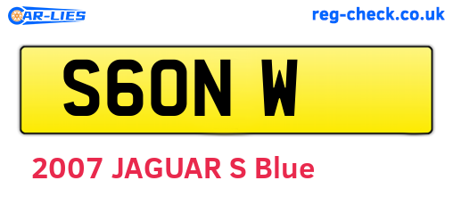 S6ONW are the vehicle registration plates.