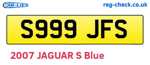 S999JFS are the vehicle registration plates.