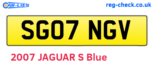 SG07NGV are the vehicle registration plates.