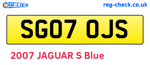 SG07OJS are the vehicle registration plates.