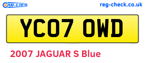 YC07OWD are the vehicle registration plates.