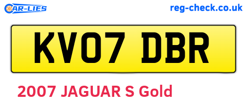 KV07DBR are the vehicle registration plates.