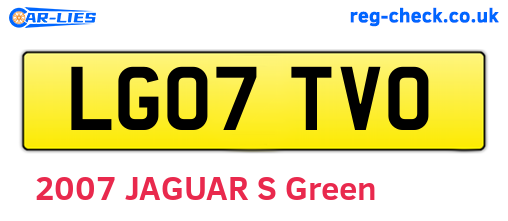 LG07TVO are the vehicle registration plates.