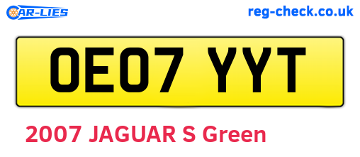 OE07YYT are the vehicle registration plates.