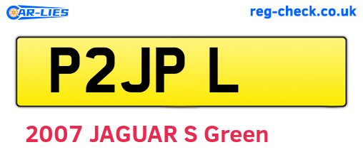 P2JPL are the vehicle registration plates.