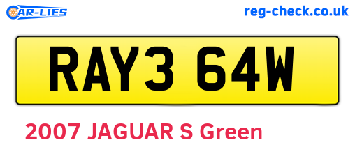 RAY364W are the vehicle registration plates.