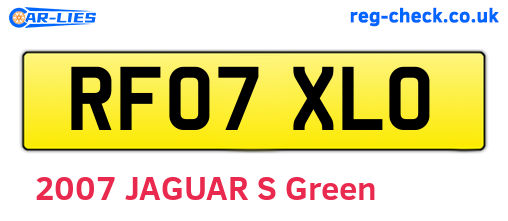 RF07XLO are the vehicle registration plates.