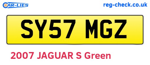 SY57MGZ are the vehicle registration plates.