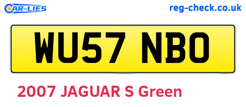 WU57NBO are the vehicle registration plates.