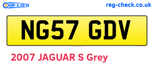 NG57GDV are the vehicle registration plates.