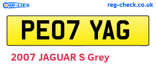 PE07YAG are the vehicle registration plates.