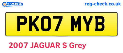 PK07MYB are the vehicle registration plates.