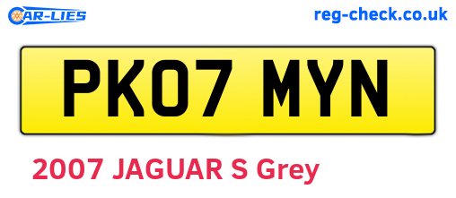 PK07MYN are the vehicle registration plates.
