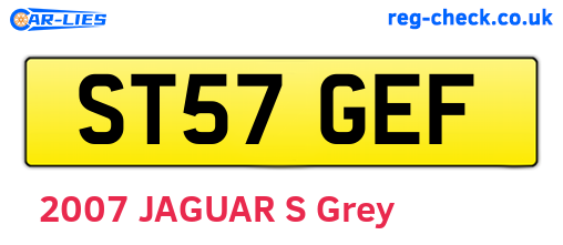 ST57GEF are the vehicle registration plates.