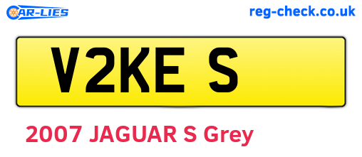 V2KES are the vehicle registration plates.
