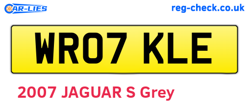 WR07KLE are the vehicle registration plates.