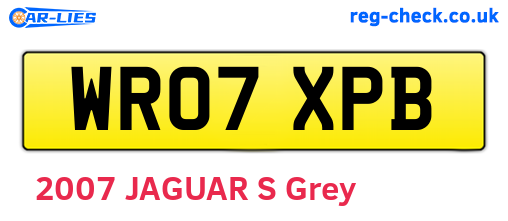 WR07XPB are the vehicle registration plates.