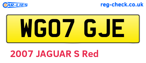 WG07GJE are the vehicle registration plates.