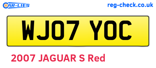 WJ07YOC are the vehicle registration plates.