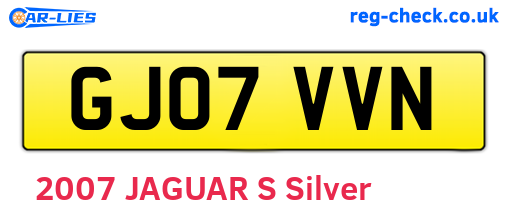 GJ07VVN are the vehicle registration plates.