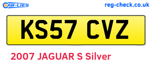 KS57CVZ are the vehicle registration plates.