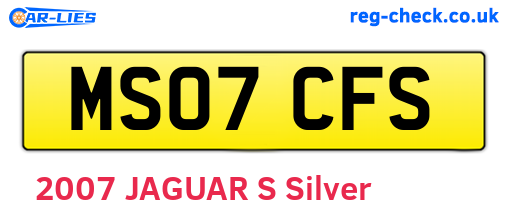 MS07CFS are the vehicle registration plates.