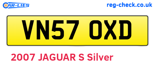 VN57OXD are the vehicle registration plates.