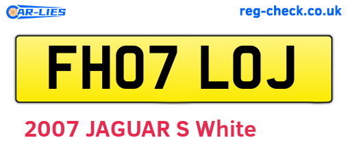 FH07LOJ are the vehicle registration plates.