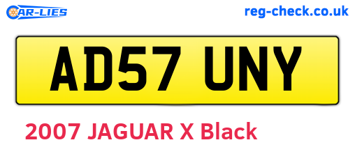 AD57UNY are the vehicle registration plates.