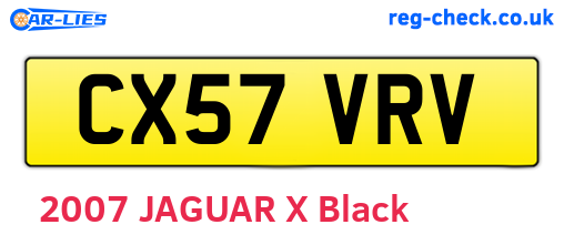 CX57VRV are the vehicle registration plates.