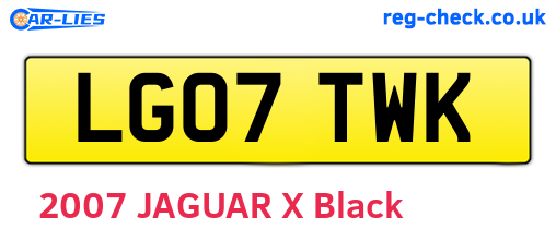 LG07TWK are the vehicle registration plates.