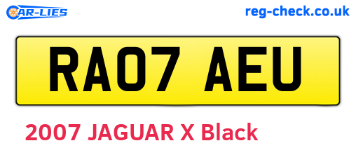RA07AEU are the vehicle registration plates.