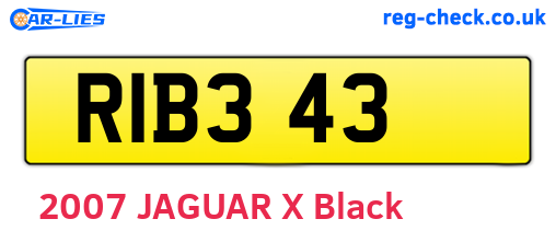 RIB343 are the vehicle registration plates.