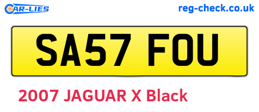 SA57FOU are the vehicle registration plates.