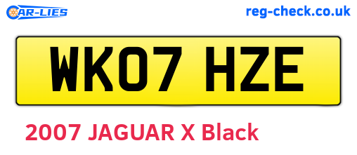 WK07HZE are the vehicle registration plates.
