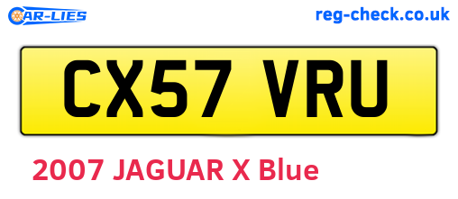 CX57VRU are the vehicle registration plates.