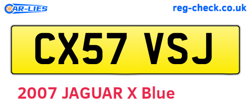 CX57VSJ are the vehicle registration plates.