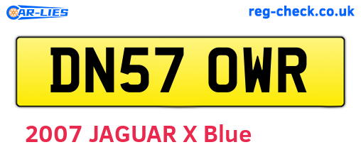 DN57OWR are the vehicle registration plates.