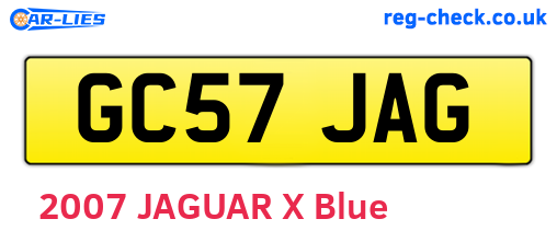 GC57JAG are the vehicle registration plates.