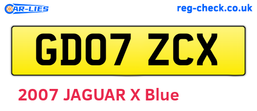 GD07ZCX are the vehicle registration plates.