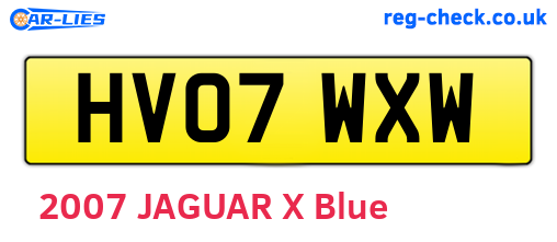 HV07WXW are the vehicle registration plates.