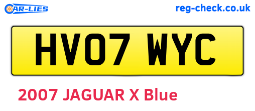 HV07WYC are the vehicle registration plates.