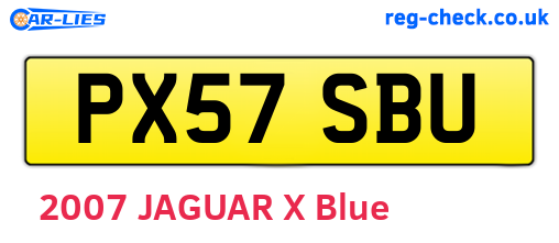 PX57SBU are the vehicle registration plates.
