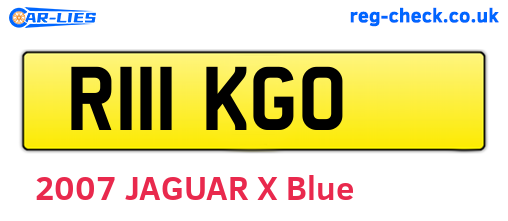 R111KGO are the vehicle registration plates.