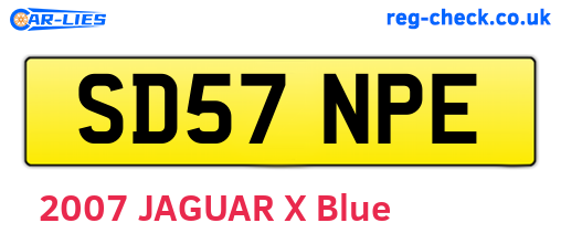 SD57NPE are the vehicle registration plates.