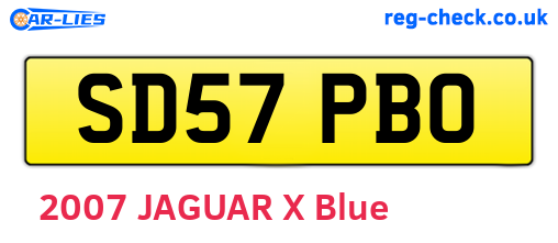 SD57PBO are the vehicle registration plates.