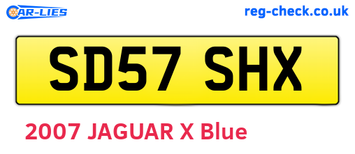 SD57SHX are the vehicle registration plates.